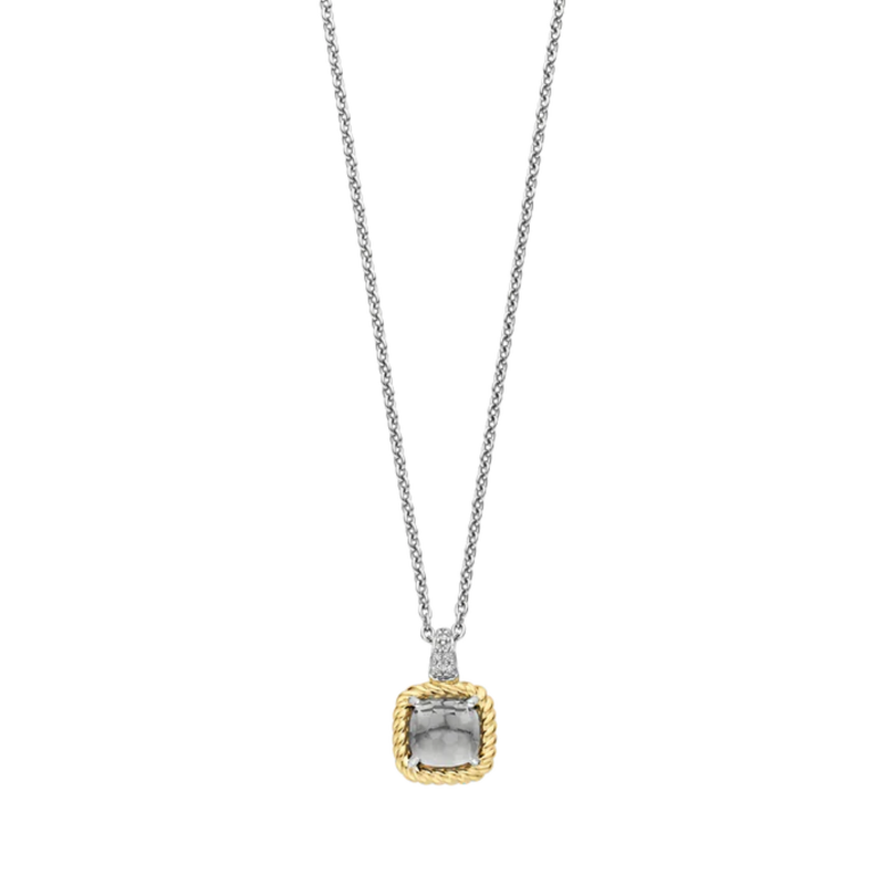 TI SENTO Gemstone w Twisted Rope & Cubic Zirconia Necklace