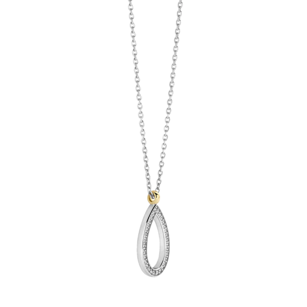 TI SENTO Open Teardrop Channel Cubic Zirconia Necklace