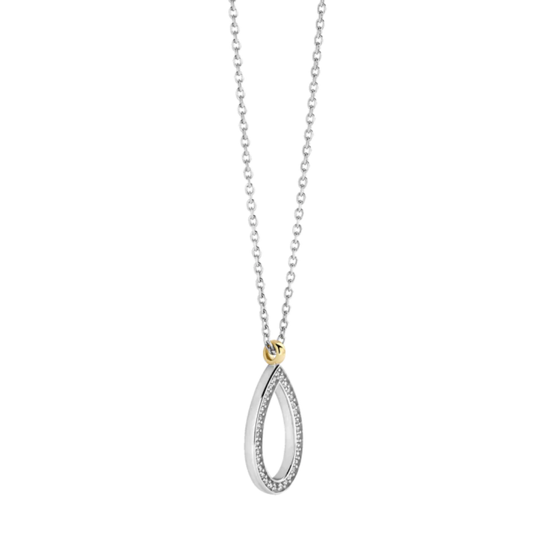 TI SENTO Open Teardrop Channel Cubic Zirconia Necklace