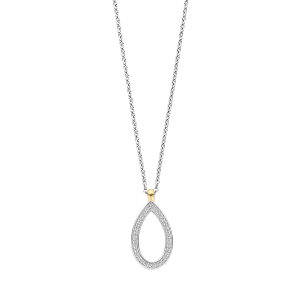 TI SENTO Open Teardrop Channel Cubic Zirconia Necklace