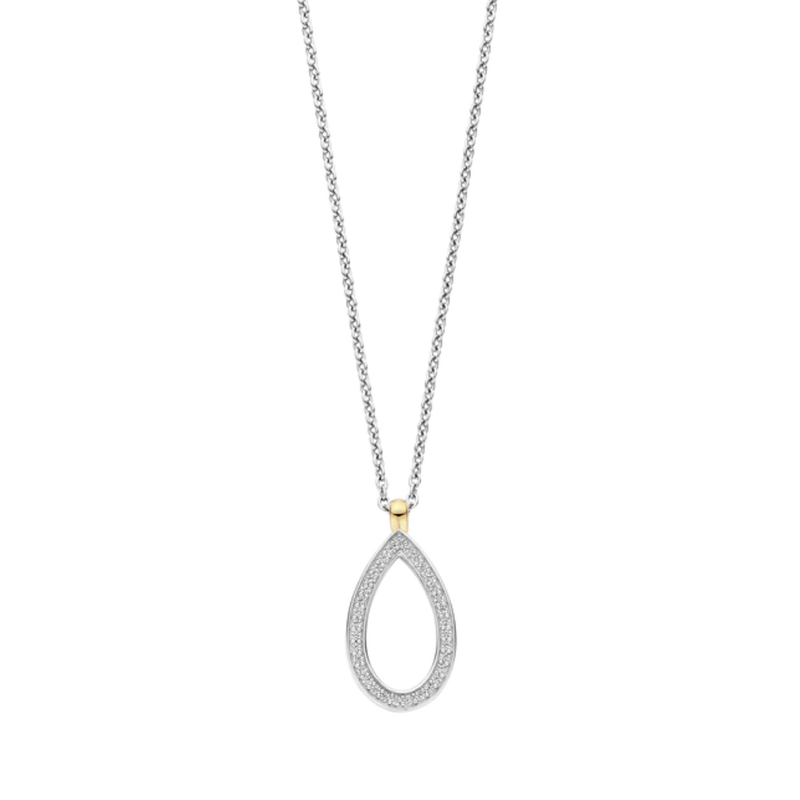 TI SENTO Open Teardrop Channel Cubic Zirconia Necklace