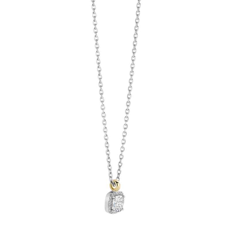 TI SENTO Cubic Zirconia Halo Necklace