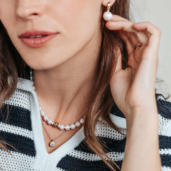 TI SENTO Cubic Zirconia Halo Necklace