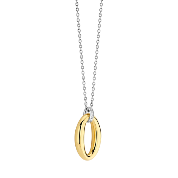 TI SENTO Oval Pendant & Cubic Zirconia Pave Necklace