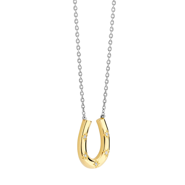 TI SENTO Horseshoe & Cubic Zirconia Micro Starburst Necklace