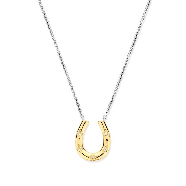 TI SENTO Horseshoe & Cubic Zirconia Micro Starburst Necklace