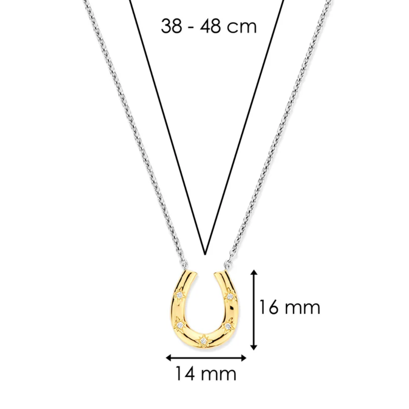 TI SENTO Horseshoe & Cubic Zirconia Micro Starburst Necklace