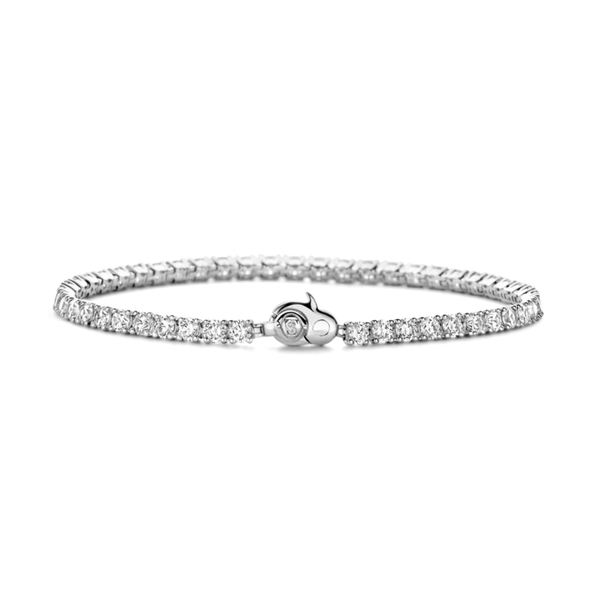 TI SENTO White Cubic Zirconia Tennis Bracelet - Large