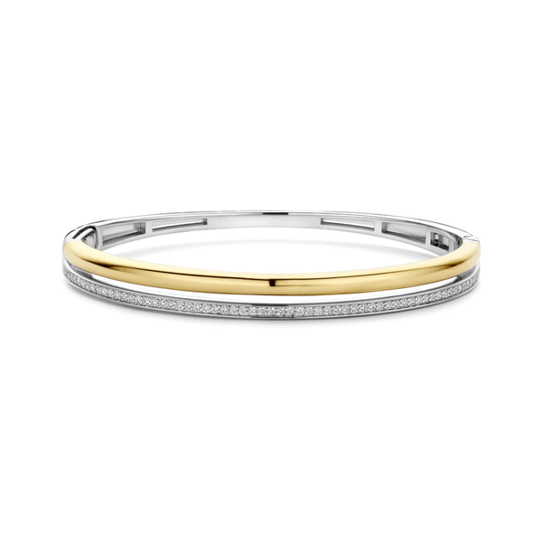TI SENTO Double Band Cubic Zirconia Bangle