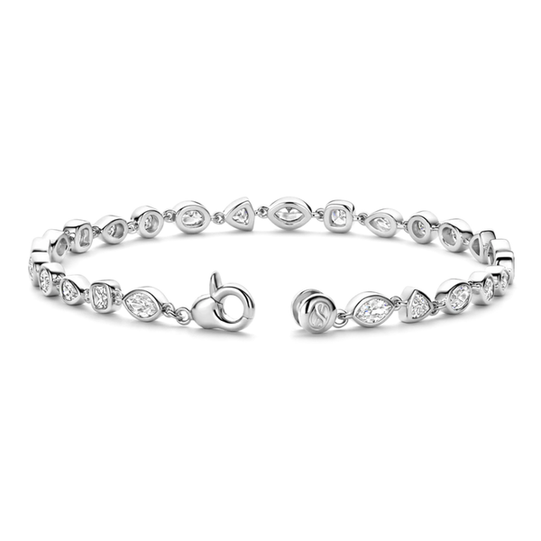 TI SENTO Multi Shape Cubic Zirconia Bezel Bracelet