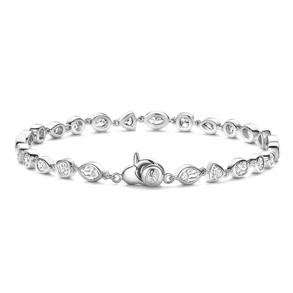 TI SENTO Multi Shape Cubic Zirconia Bezel Bracelet