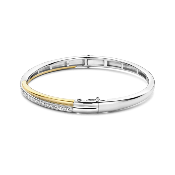 TI SENTO Cubic Zirconia Crossover Bangle