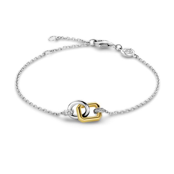 TI SENTO 'Infinity' Cubic Zirconia Interlocking Rectangle & Oval Bracelet