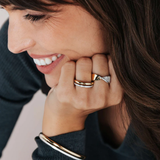 TI SENTO Twist Half Cubic Zirconia Ring