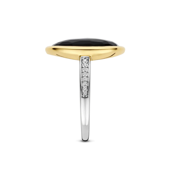 TI SENTO Bezel Gemstone Ring w Cubic Zirconia Sides