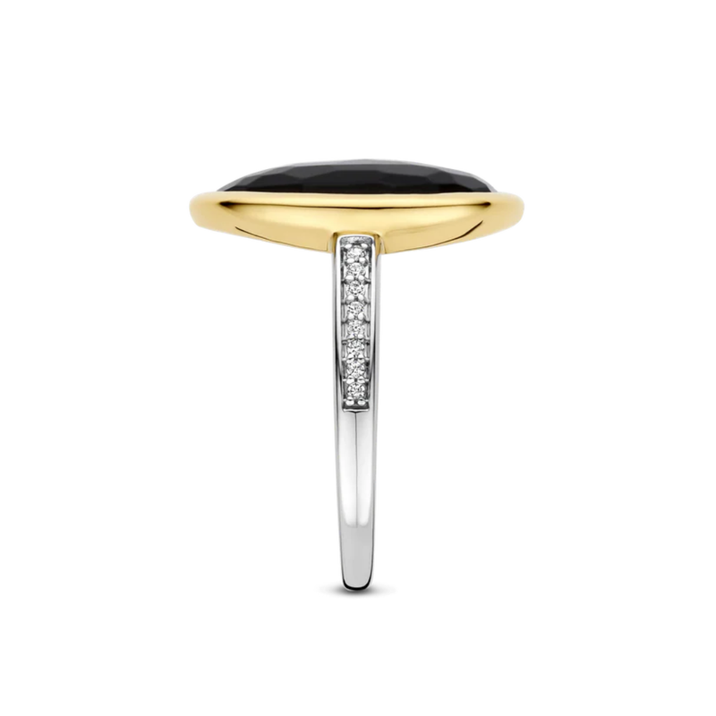 TI SENTO Bezel Gemstone Ring w Cubic Zirconia Sides