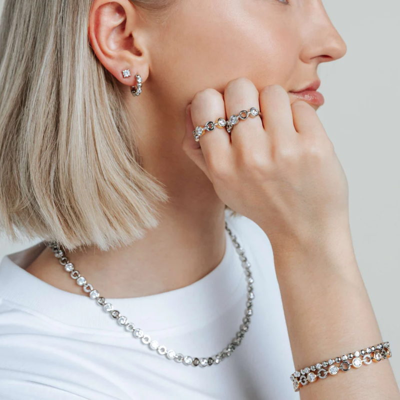TI SENTO Cubic Zirconia Chain Ring