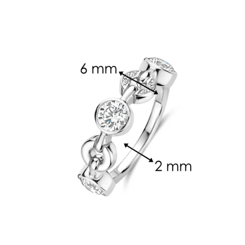 TI SENTO Cubic Zirconia Chain Ring