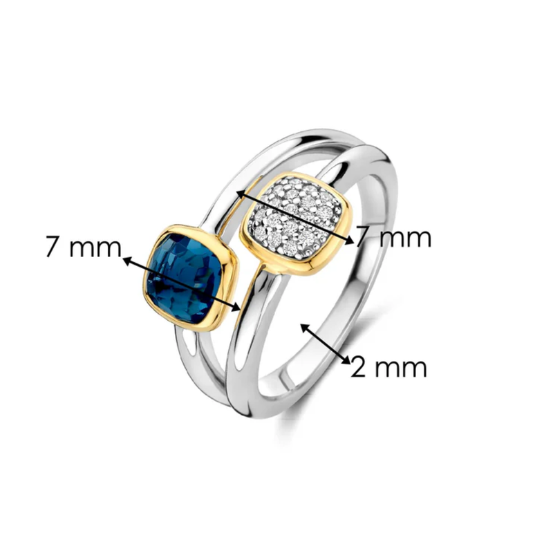 TI SENTO Gemstone & Cubic Zirconia Cluster Ring