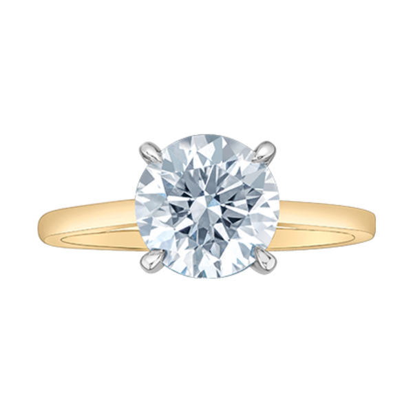 14K Yellow Gold & White Gold 2.03ct Lab Grown Solitaire Diamond Ring