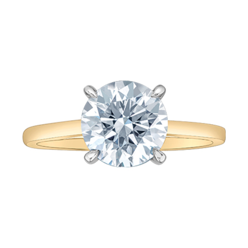 14K Yellow Gold & White Gold 2.03ct Lab Grown Solitaire Diamond Ring
