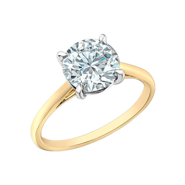 14K Yellow Gold & White Gold 2.03ct Lab Grown Solitaire Diamond Ring