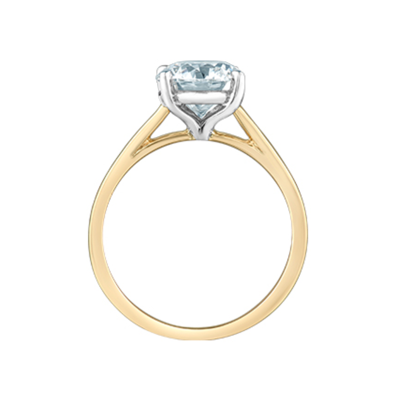 14K Yellow Gold & White Gold 2.03ct Lab Grown Solitaire Diamond Ring