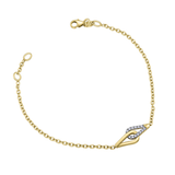10K Yellow Gold .104ctw Diamond Interlocking Bracelet