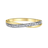 10K Yellow Gold .15ctw Diamond Crossover Fancy Band