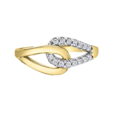 10K Yellow Gold .15ctw Diamond Interlocking Fancy Ring