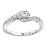 14K White Gold .38ctw Canadian Diamond Ring w Twist Channel Sides