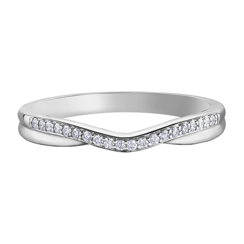 10K White Gold .10ctw Diamond Band