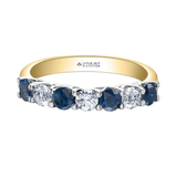 14K Yellow & White Gold Sapphire & .429ctw Canadian Diamond Ring