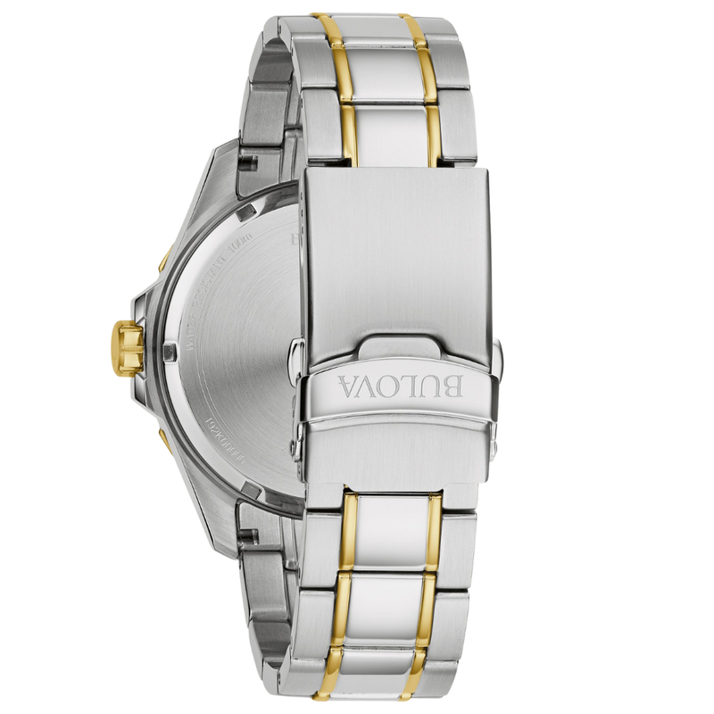 Bulova Marine Star Two-Tone Watch w Navy Dial