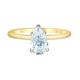 14K Yellow & White Gold 2.08ct Pear Lab Grown Diamond Solitaire Ring
