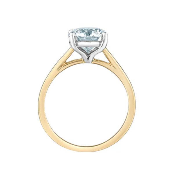 14K Yellow & White Gold 2.10ct LAB Grown Diamond Solitaire Ring