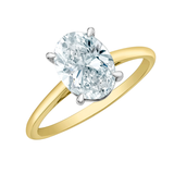 14K Yellow Gold 3.09ct Oval Lab Grown Diamond Solitaire Ring