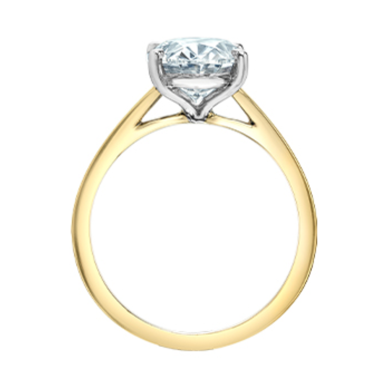 14K Yellow Gold 3.09ct Oval Lab Grown Diamond Solitaire Ring