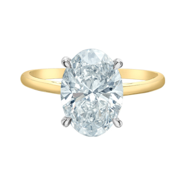 14K Yellow Gold 3.09ct Oval Lab Grown Diamond Solitaire Ring