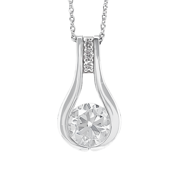 Sterling Silver .30ctw Lab Grown Diamond Teardrop Pendant on a Chain