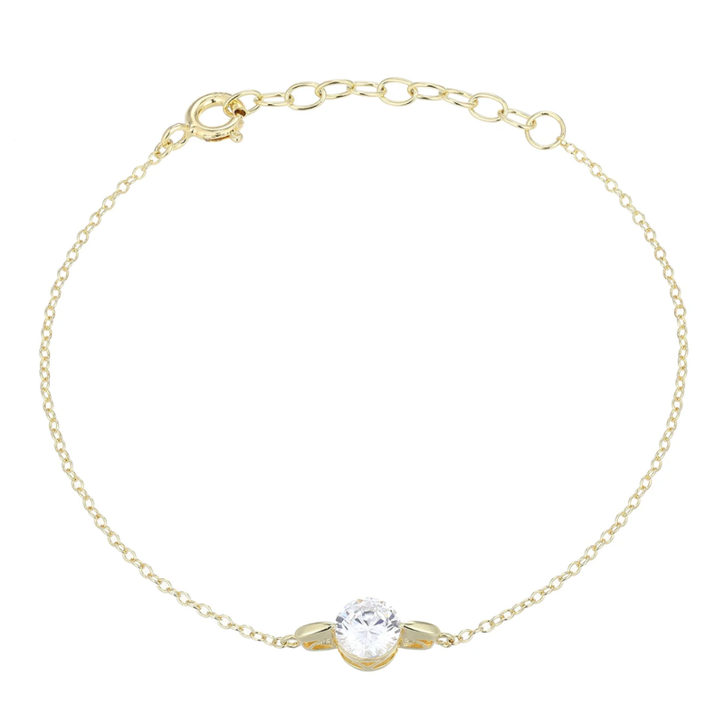 Sterling Silver Reign Gold Plated Diamondlite Cubic Zirconia Bracelet