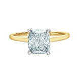 14K Yellow & White Gold 1.51ct Cushion Lab Diamond Solitaire Ring