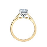 14K Yellow & White Gold 1.51ct Cushion Lab Diamond Solitaire Ring