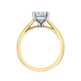 14K Yellow & White Gold 1.59ct Radiant Lab Diamond Solitaire Ring