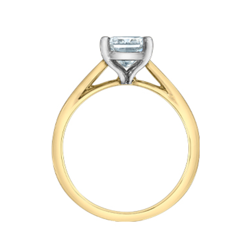 14K Yellow & White Gold 1.59ct Radiant Lab Diamond Solitaire Ring