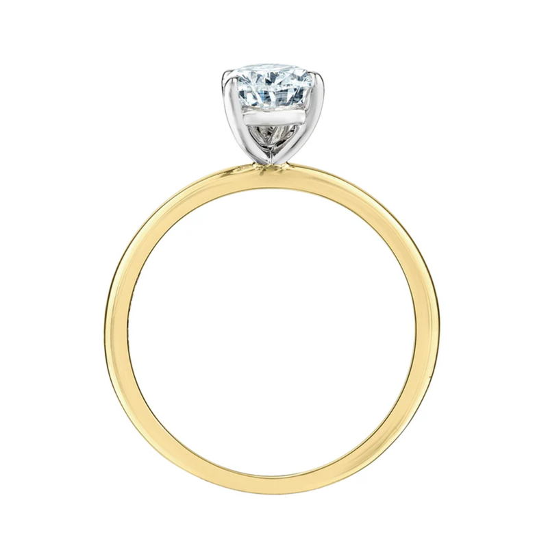 14K Yellow & White Gold 1.53ct Oval Lab Diamond Solitaire Ring