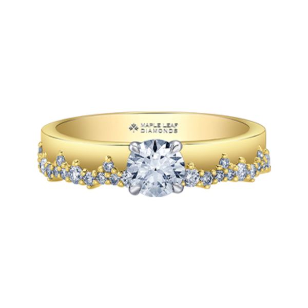 14K Yellow & White Gold .788ctw Canadian Diamond 'Tides of Love' Ring