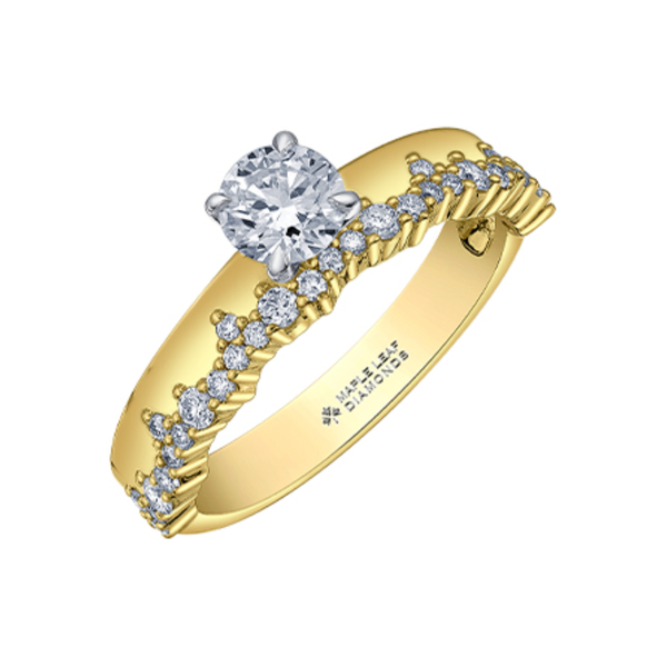 14K Yellow & White Gold .788ctw Canadian Diamond 'Tides of Love' Ring
