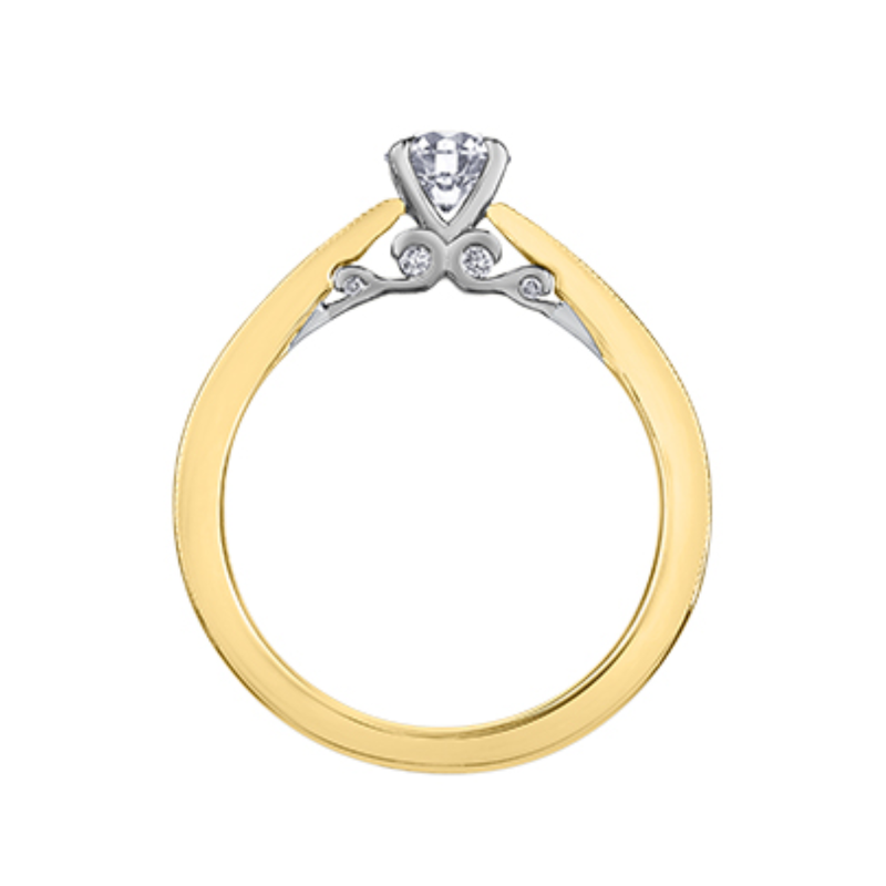 18KPD Yellow & White Gold .552ctw Canadian Diamond Ring w Underhead Detail