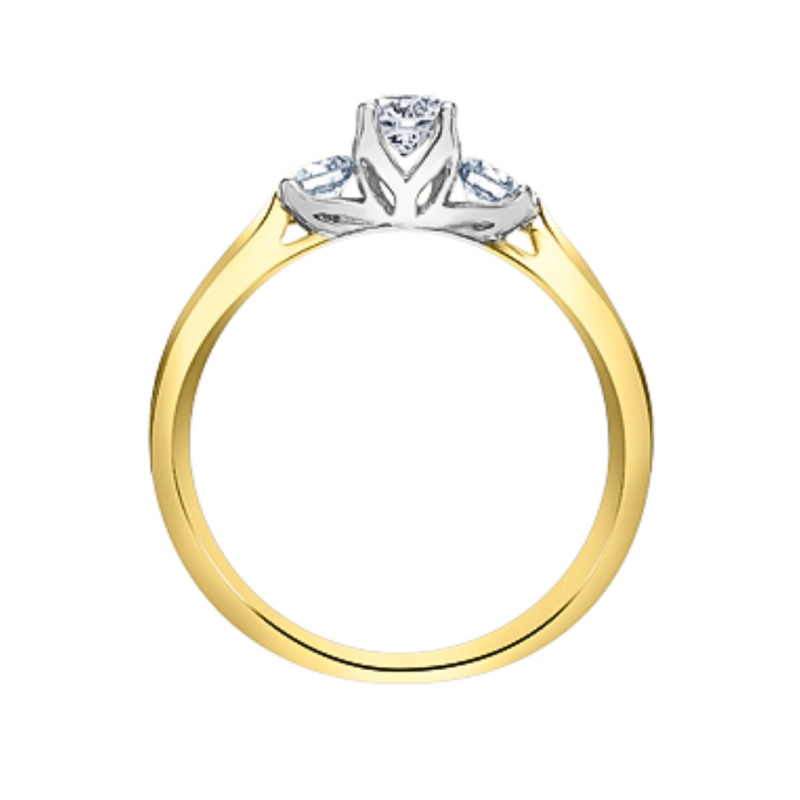 18K Yellow & White Gold .507ctw Canadian Diamond Trinity Ring